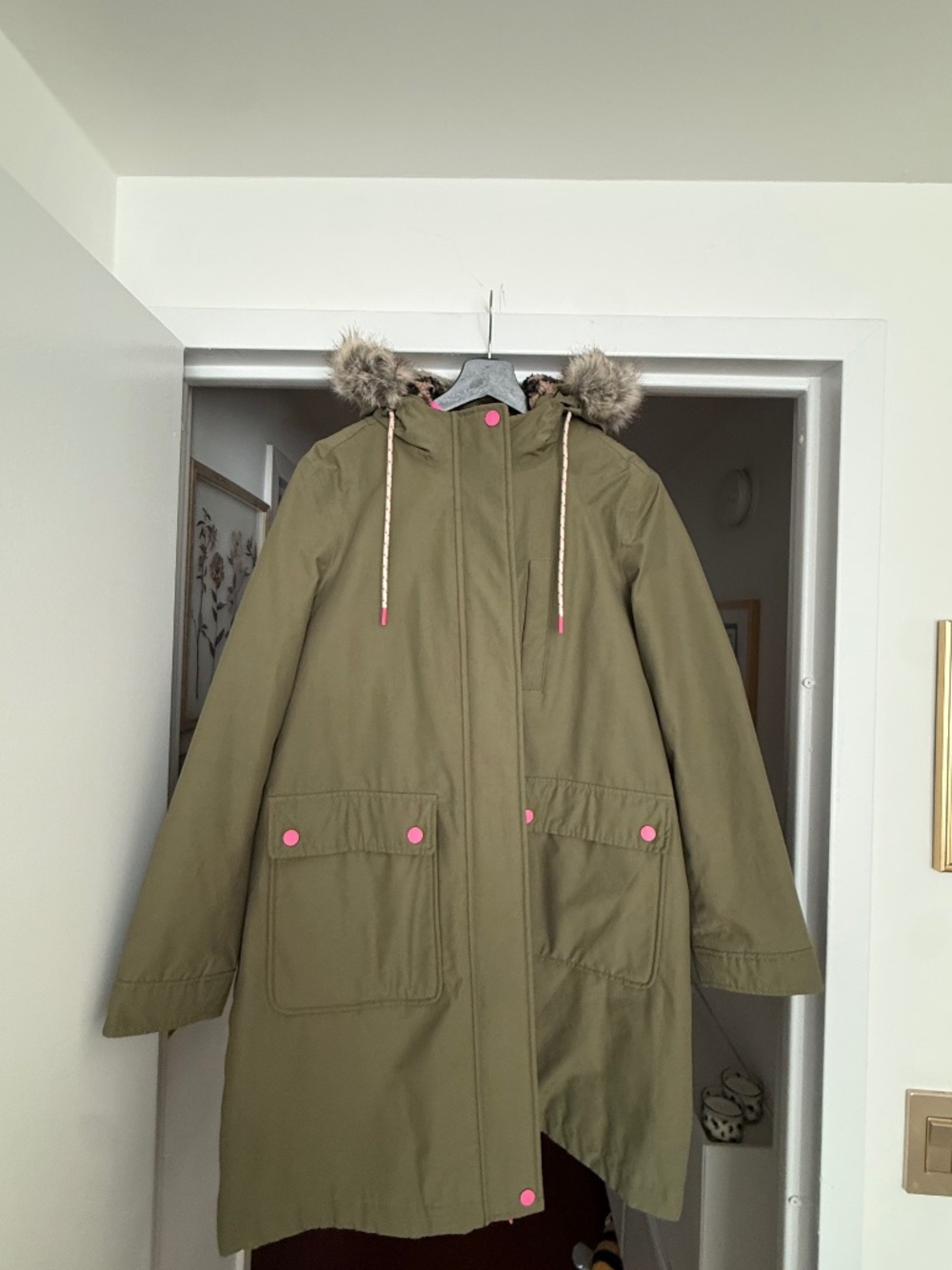 Boden women’s 4-In-1 Hooded Parka Woodland Green size 12